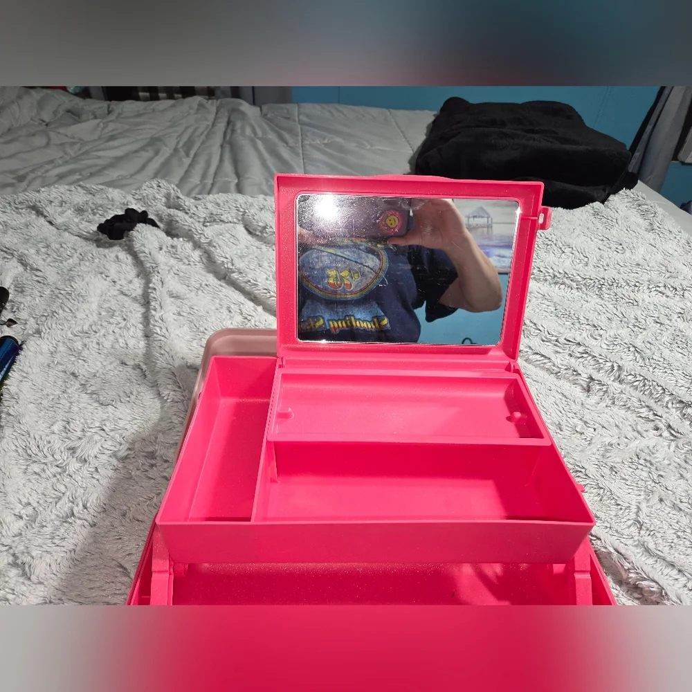 Caboodles Pink Two-Tone Glitter Cosmetic Case